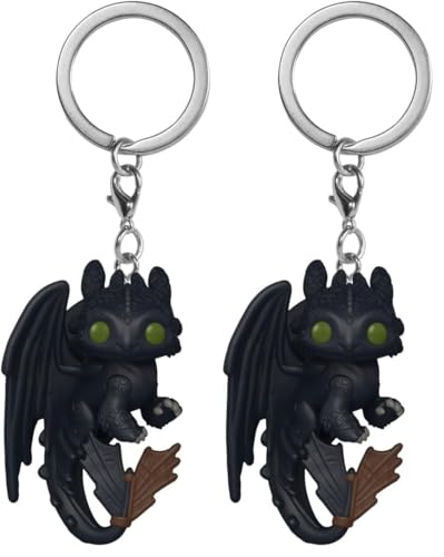 Funko POP! Keychain: How to Train your Dragon - Live Action - Toothless - Figura in vinile da collezione - Idea regalo - Prodotto ufficiale - Giocattoli per bambini e adulti (Confezione da 2)