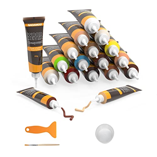 Nadamoo Floor And Furniture Repair Kit 18 Colors, Wood Filler Stain Touch Up Scratch Hole Repair For Wall Hardwood Laminate Floor Wooden Table Door Cabinet #TOP16