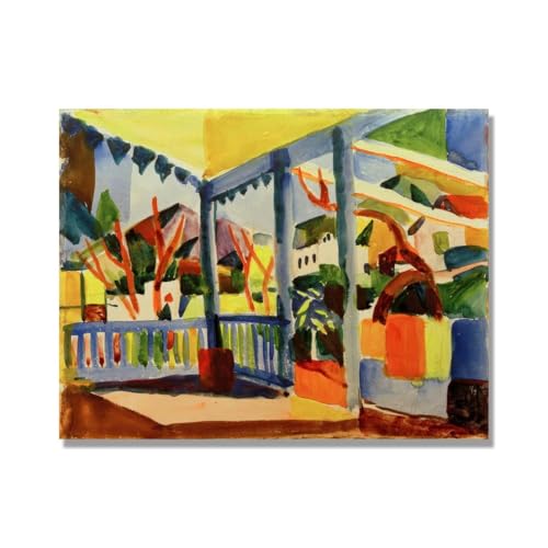 Tableau decoration murale salon moderne August Macke impression sur toile