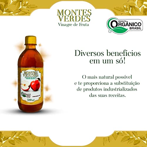 Kit 2 Vinagre De Maçã Orgânico Montes Verdes 530ml