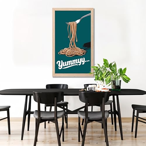 Image of NoWorries Wall art framed painting food posters for cafe decor (Synthetic wood frame) inch300 GSM premium art HD prints inch Wall painting for Home & Kitchen Decor (Pattern illustration)( Set of 1, Framed Painting) (NATURAL, ART-7, 10X19INCHES)