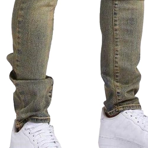 Mens Slim-Fit Stretch Jeans Vintage Regular Fit Denim Pants Straight Leg Classic Skinny Flex Jean Trousers4