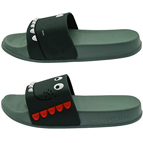 ChayChax Zapatillas de Baño para Niños Ligero Bañarse Chanclas de Casa Suave Zapatos de Playa y Piscina para Niña Niño,Verde B,32/33 EU Cover