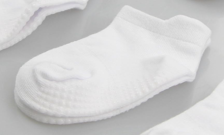 WONDERLAND Unisex Kids and Toddlers' Cotton Low Cut Non-Slip Ankle Sock (Black/White, 1-2/3-4 Years Old) 10 Pairs4