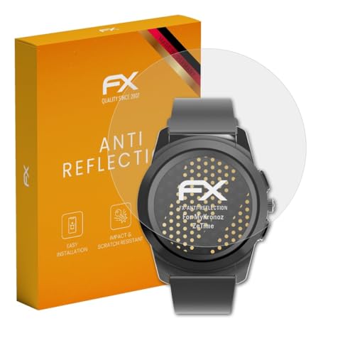 atFoliX Bildschirmfolie kompatibel mit MyKronoz ZeTime Schutzfolie, entspiegelnde & stoßdämpfende FX Folie (3X)