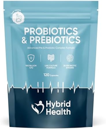 Hybrid Health Probiotics + Prebiotics Supplement - 100 Billion CF...