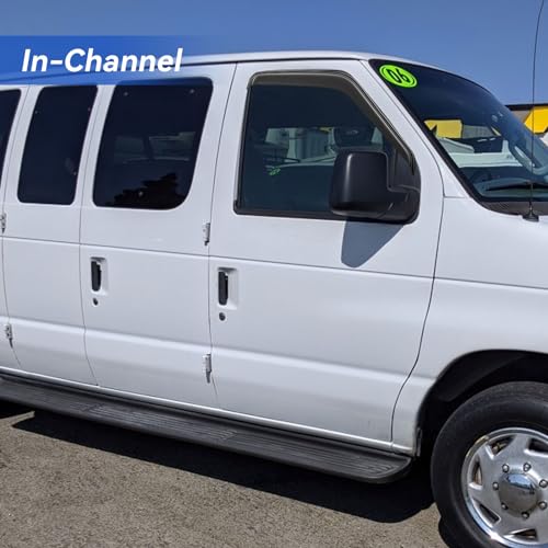 Image of in-Channel Window Visors Rain Guards for 1992-2006 Ford E-150 /E-250 /E-350 /E-450 /E-550 Super Duty, Window Vent Wind Deflectors Visors Shades for 92-06 Econoline Cargo Van, 2PCS