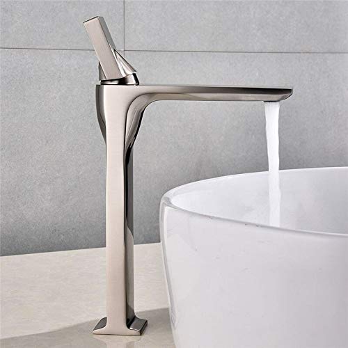 Robinet de salle de bain haut FIDEMM mitigeur vintage en nickel robuste