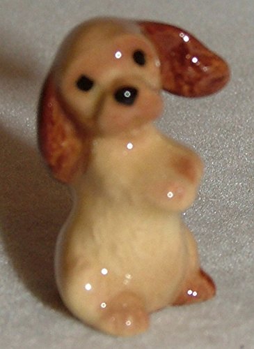 Cocker Spaniel Dog Parti Tan Pup Sits Mini Mini Figurine Ceramic Hagen-RENAKER 92