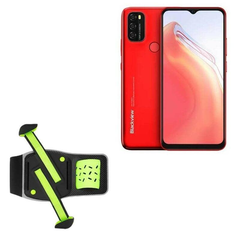 BoxWave Holster Compatible with Blackview A70 Pro - FlexSport Armband, Adjustable Armband for Workout and Running - Stark Green