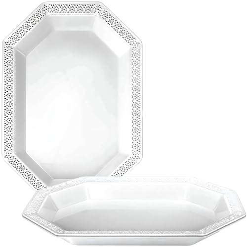 Lillian Tablesettings 34593 3 Count Lacetagon Tray, 9 x 13