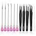 11 Pcs Silicone Resin Mold Tool Set Stirring Needle Spoon Tool Jewelry Making Kit, Anti-Static Stainless Precision Steel ESD Tweezers Set for Jewelry Making DIY Resin Craft Casting Molds