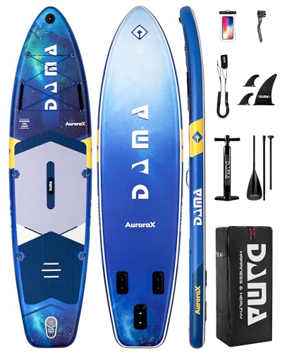 DAMA Stand Up Paddle Board for Family Use on Lakes Rivers and Coastal Waters Extra Wide All-Around Design 116 x 34 x 6 450 lbs Capacity Stable for Beginners 2+1 People and Pets