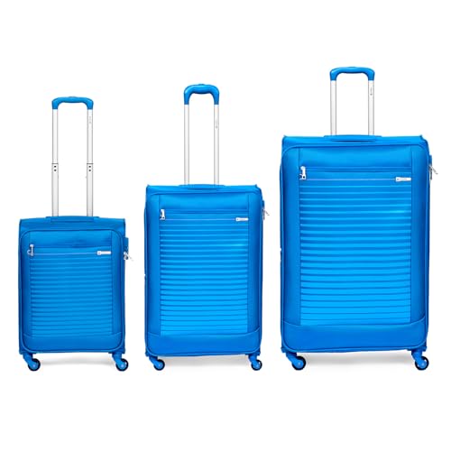 Wexford- S03 (Blue Saphire) Set of 3 (Cabin+Medium+Large) Trolley Bag, Cm | TSA | 4 Wheels | 3 Years International Warranty | Blue Saphire