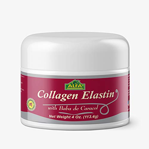 Alfa Vitamins Collagen Elastin Cream with Baba De Caracol Cream - Snail Gel & Collagen - Helps Renew Skin Cells- Anti-Aging- Anti-Wrinkle- Skin Firming Moisturizer-4 Oz.