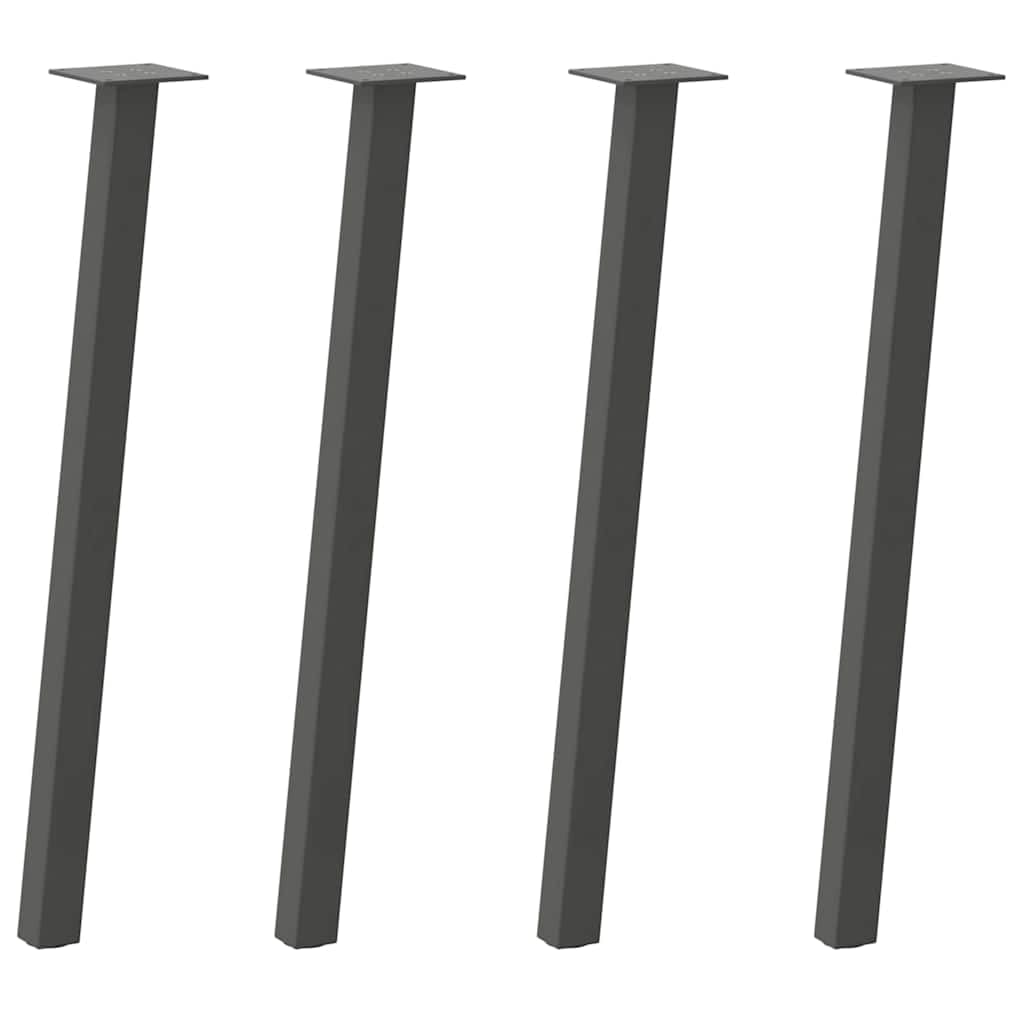 4 gambe per tavolo consolle, colore antracite, 72 cm, in acciaio, per telaio del tavolo, fai da te, stabili, moderne, adatte per tavolo da pranzo, tavolino da caffè, ufficio, legno, metallo