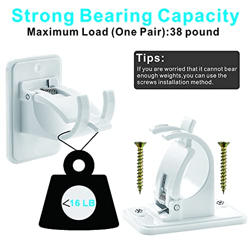 2 Pcs/4 Pcs Wndow Hardware Rod Holders Curtain Pole Bracket,Universal Self-Adhesive Wall Mount Curtain Rod Holder For 10 To 30Mm Diameter Pole With Screws (Curtain Rod Not Included)(2Pcs) #TOP3