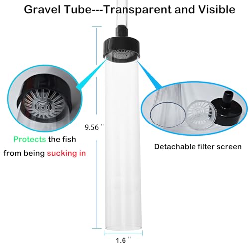 Image of 7ft Aquarium Gravel Vacuum Cleaner - Hand Pump Siphon Water Changer for Fish Tank Cleaning Gravel & Sand