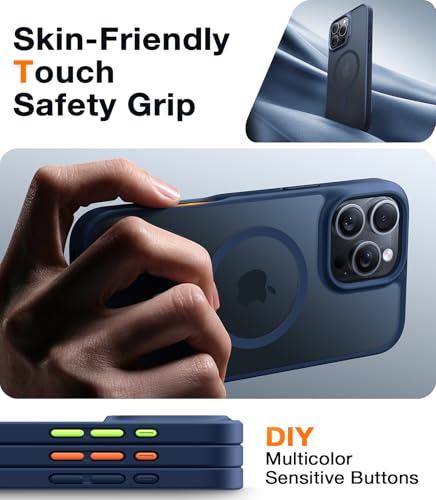 Image of TORRAS Magnetic Shockproof for iPhone 16 Pro Max Case, Fit for MagSafe Blue