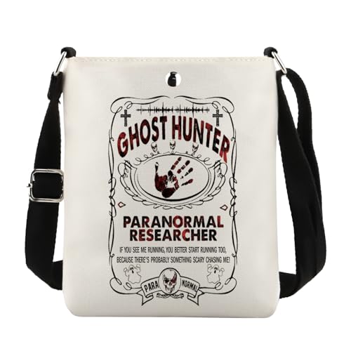 Sac à bandoulière moyen pour chercheur paranormal noir en toile renforcée