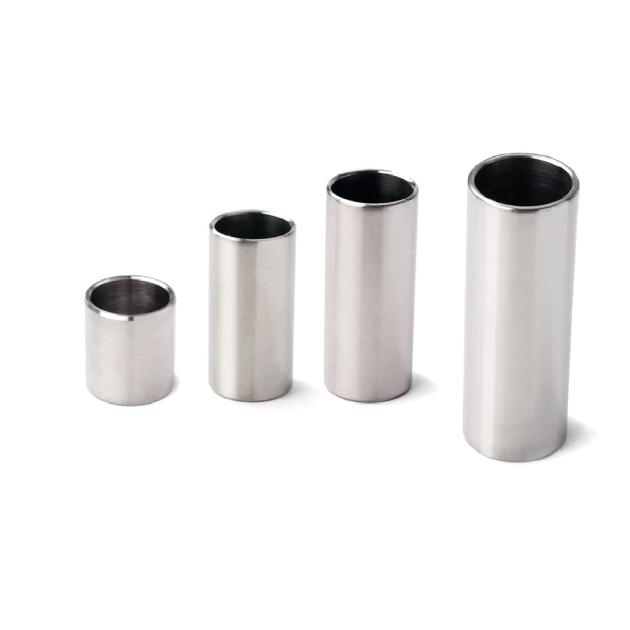 BESTonZON Chrome Steel Guitar Slide R35a Slides Set (28mm/51mm/60mm/70mm) Blues Guitar Slider