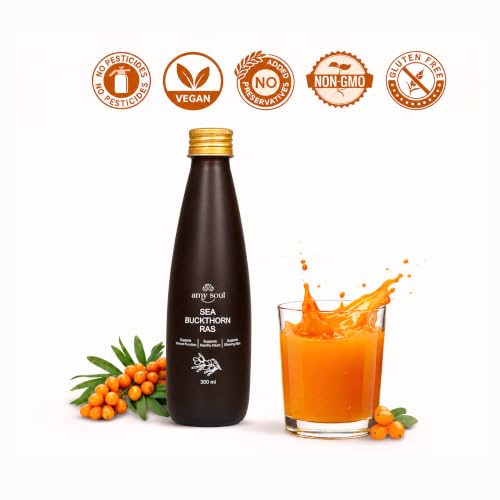 Image of Sea Buckthorn Juice (300ml) | Antioxidant Rich Immunity Booster Drink | Natural Vitamin C Omega 3 6 7 9 Superfruit Juice for Skin Glow, Digestion & Energy | No Added Sugar
