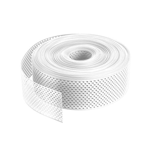 Rejilla para aleros 60m x 100mm Rejilla para aleros de PVC blanco, perforación oval, tira de ventilación para una ventilación óptima de la fachada y el tejado