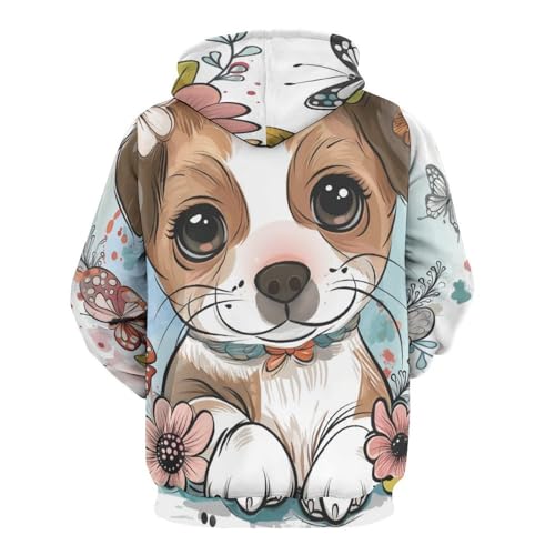 Sweat à Capuche Chien Papillon Idée Cadeau Originale Taille S - 4
