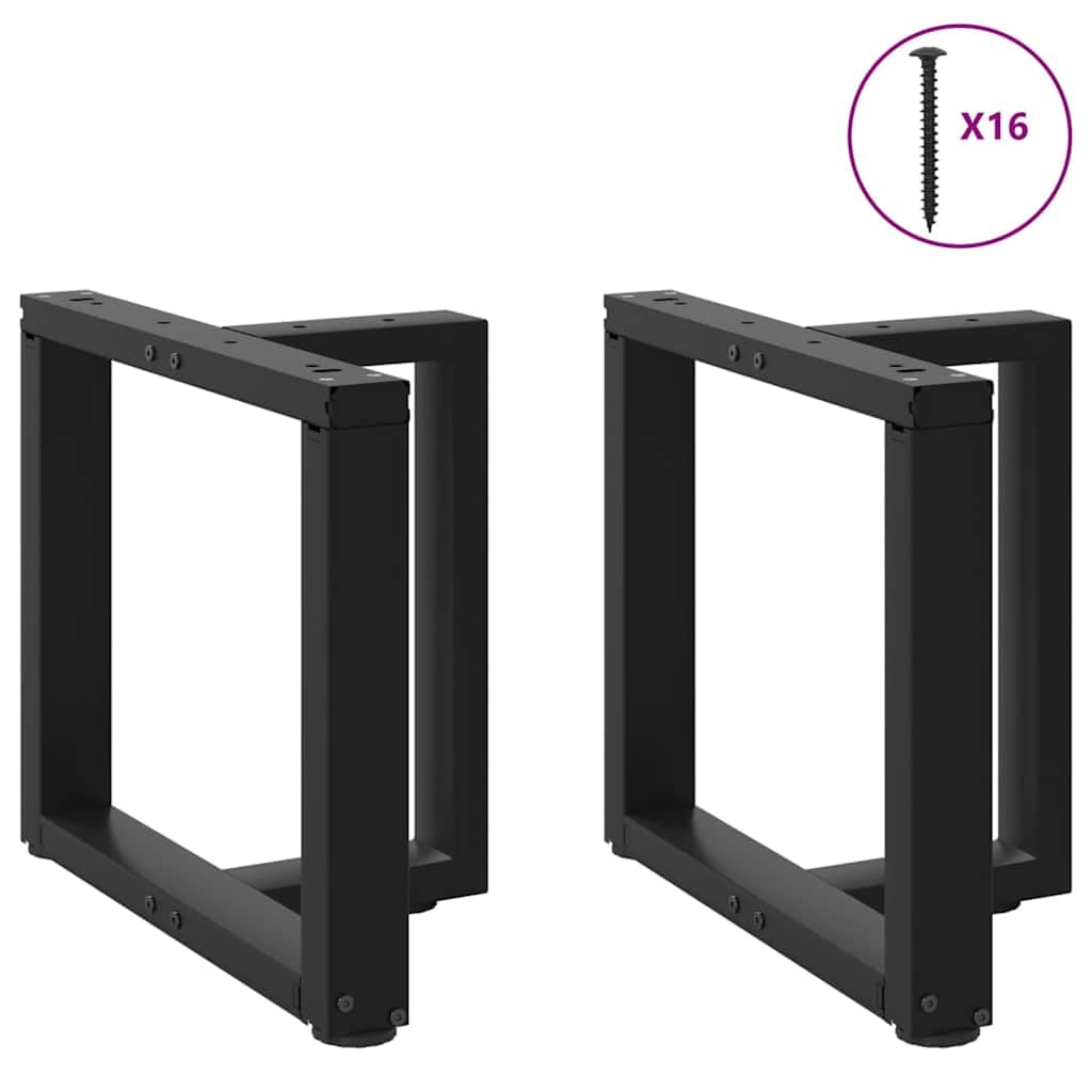 Gambe per tavolo da centro a forma di T, 2 pezzi, nero, 50 x 25 x