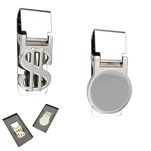 La Mejor Lista de Pinzas para billetes para Hombre favoritos de las personas. 45 LONGHAO 2 + 2 pinzas para billetes para hombre, de metal, para hombre, de acero inoxidable, multifunción, con paquete de regalo, para billetes, tarjetas de visita, plata, Pinzas...