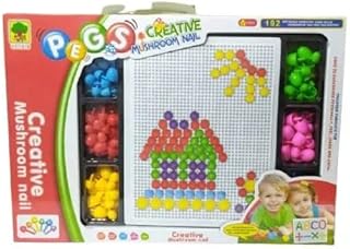 لعبة لوحية إبداعية للرسم باستخدام مسامير بلاستيكية بهيئة فطر للجنسين، 192 قطعة