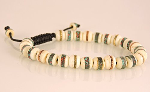 Tibetan Prayer Mala Embedded Medicine Bracelet Yoga Healing Beads Adjustable Wrist Mala Tibetan Prayer Beads For Meditation Many Color Choices (White)3