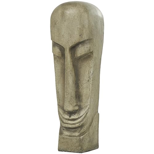 Deco 79 Resin Face Decorative Sculpture Tall Distressed Totem Home Decor Statue, Accent Figurine 12