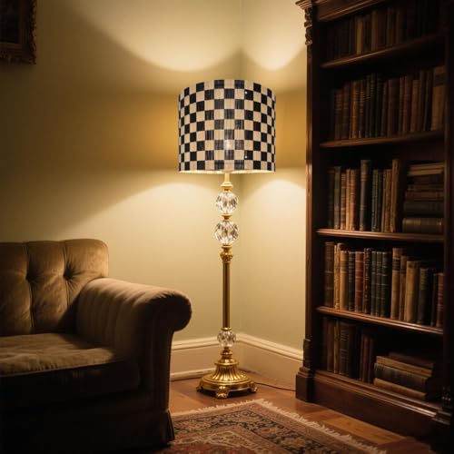 Image of Modern lamp shade Art decorative Black Grid Minimalist 11.8x9Inch | Classic Versatile ,Unique bamboo material,Ideal for Table and Floor Lamps,Effortless Installation