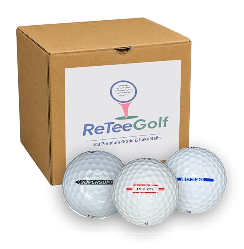 ReTee Golf 100 Pack Mixed Brands | Grade B | Recycled Lake Golf Balls | Used Golf Balls | Premium Golf Ball Set for Practice Range Play | Premium Second Hand Golf Balls Brand Golfballs
