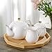 BTaT- Porcelain Creamer and Sugar and Teapot Set, White Cream and Sugar Bowl and Creamer Set, Christmas Gifts