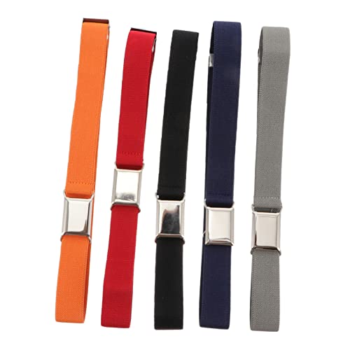 5Pcs Adjustable Waist Belts Elastic Waistband for Boys for Shorts Trousers Jeans Dresses Durable and Fashionable Design