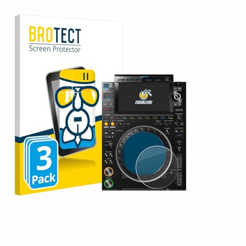 brotect Pellicola Protettiva Vetro per Pioneer CDJ 3000 Protezione Schermo (3 Pezzi) [Durezza Estrema 9H, Chiaro