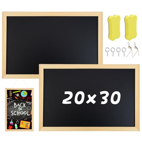 WJMY 2 Stück A4 Kreidetafel(Holzrahmen), mit 2 Schwamm, 30 x 20...