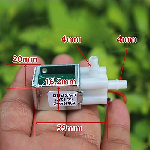 WSDMAVIS 1 Pcs Mini Micro Electric Solenoid Valve DC 12V Normally Closed Magnetic Water Air Control Valve Tools 0-450mmHG