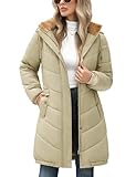 RITOSTA Giacca Donna Lungo Invernale Cappotto con Cappuccio Caldo Parka Autunno Invernali Giubbino Imbottito Giubbotto Elegante Casual Giacca Pile Outwear con Tasche