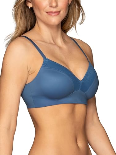 Vanity Fair Women's No Underwire Effortless Bra, Soft Wireless Support and Memory Foam Cups, S-3XL, Plus Size, Goodnight Blue, X-Large - image 2