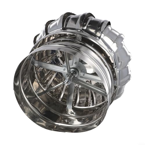 Desiumite Tapa giratoria de acero inoxidable para chimenea – Cubierta superior de ventilación giratoria anticorriente para tubos de humo estándar, protección contra la lluvia y el viento, incluye