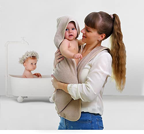 Serviette De Bain Bébé à Capuche Style Tablier En Coton Peigné Ultra Doux – Cape Absorbante Pour Nouveau-né Et Enfant Jusqu’à 18 Mois