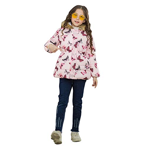 Kids Boys Girls Floral Print Winter Coat Cotton Parka Hooded Snowsuit Warm Fur Hooded Down Windproof Puffer Jacket Outerwear2