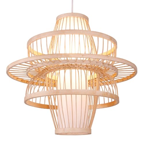 Lampe suspendue LED en bambou pour un éclairage confortable sans fatigue visuelle