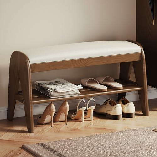 Banc à chaussures rustique rembourré pour organiser enfin votre entrée encombrée