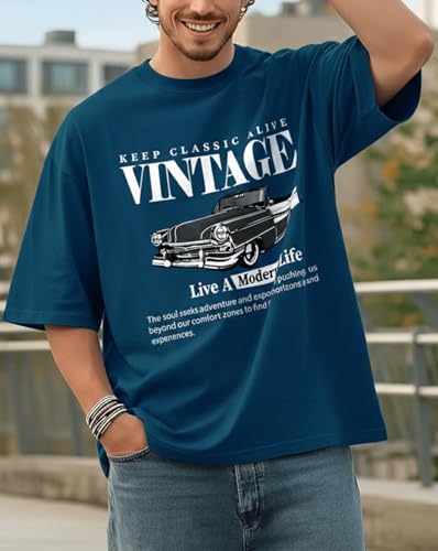 Image of AUSK Men's Half Sleeve Regular Tshirt, Graphic Print Round Neck Tshirt