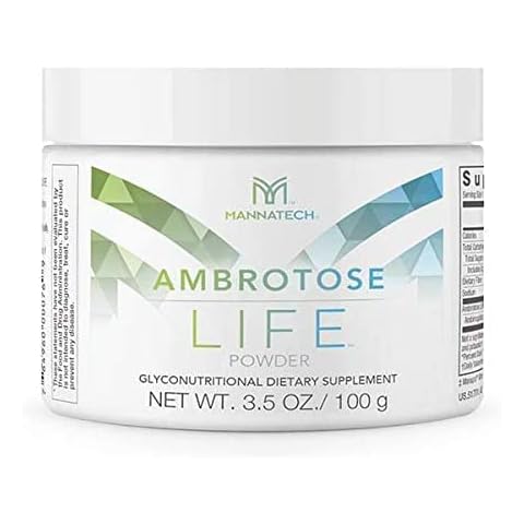 Immune Support Supplement, Mannatech Ambrotose Life (Powder) 100g, Supports Cell-to-Cell Communication and a Healthy Immune Defense, with Manapol Powder Pure 100% Natural Aloe Vera Supplement Cover