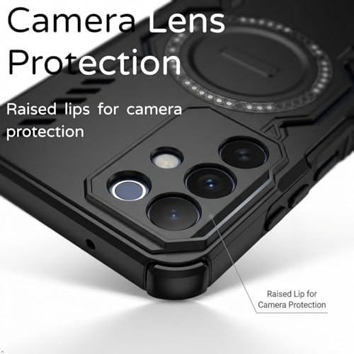 Image of ShieldTech Back Cover Case for Realme Narzo 90x 5G | 360 Protection Mobile Phone Case Mag-Safe | Camera Protection | Back Cover for Realme Narzo 90 x 5G / Narzo 90x 5+G - Black TPU+PC